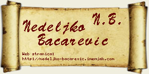 Nedeljko Bačarević vizit kartica